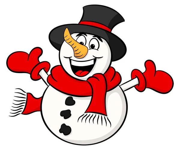 Snowman isolated on white background — Stock Vector