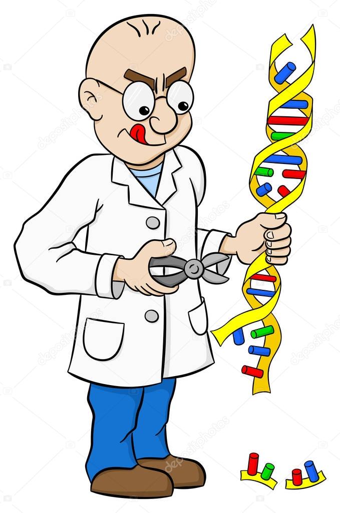 cartoon geneticist who makes genetic manipulation