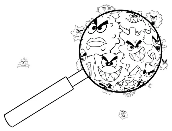 Bacteriën onder een vergrootglas — Stockvector