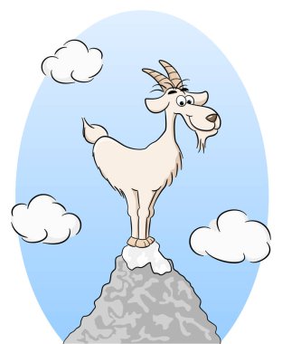 keçi ayakta bir dağ tepe üzerinde