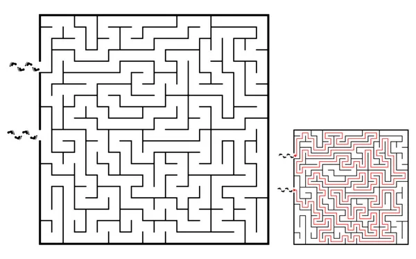 Labyrinth / Labyrinth in schwarz-weiß — Stockvektor