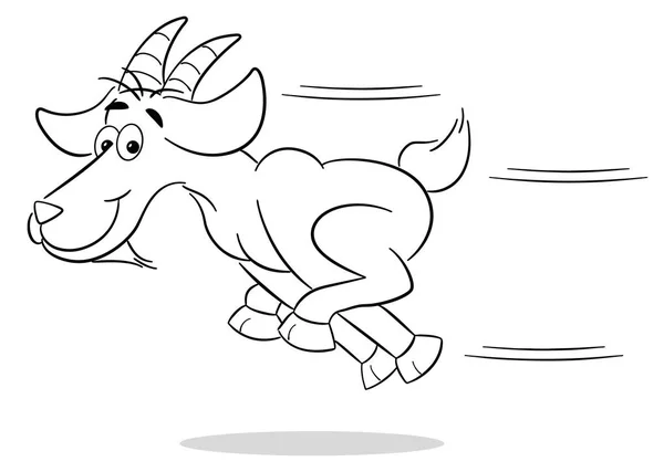 Running cartoon goat — Stock Vector