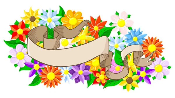 Banner com fundo floral — Vetor de Stock