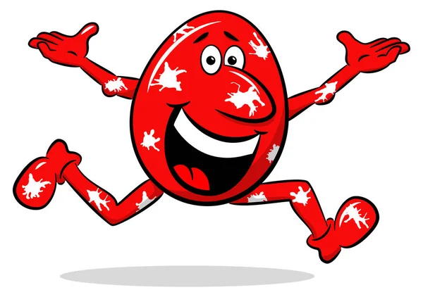 Τρέξιμο και επευφημίες γελοιογραφία αυγό του Πάσχα — Διανυσματικό Αρχείο