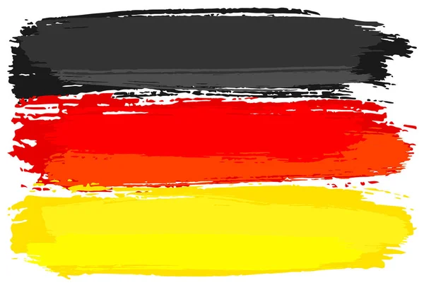 Flag of Germany painted with brush strokes — Stock Vector