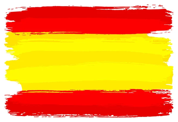 Bandeira da Espanha pintada com pinceladas —  Vetores de Stock