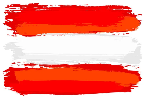 Fırça darbeleri ile boyalı Avusturya bayrağı — Stok Vektör