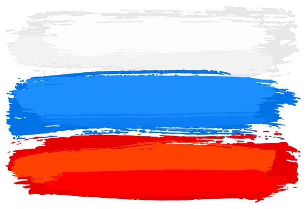 Flagge Russlands mit Pinselstrichen bemalt — Stockvektor
