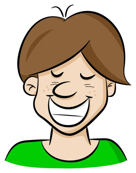 Retrato de un hombre de dibujos animados sonriente — Vector de stock