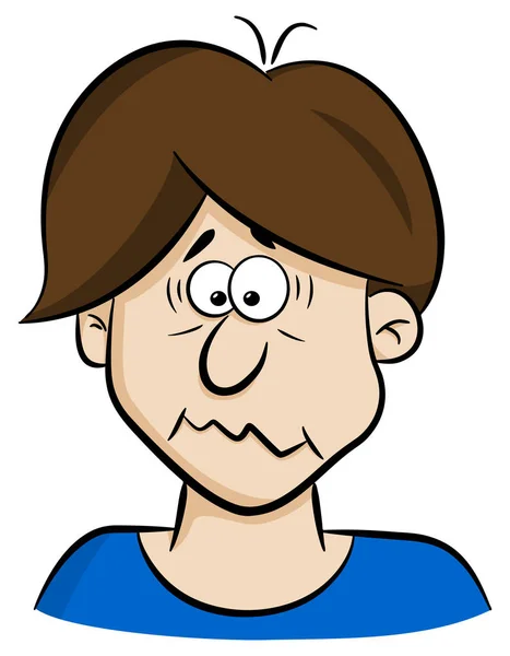 Portret van een man bang cartoon — Stockvector