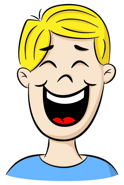 Portrait of a laughing cartoon man — Stock Vector