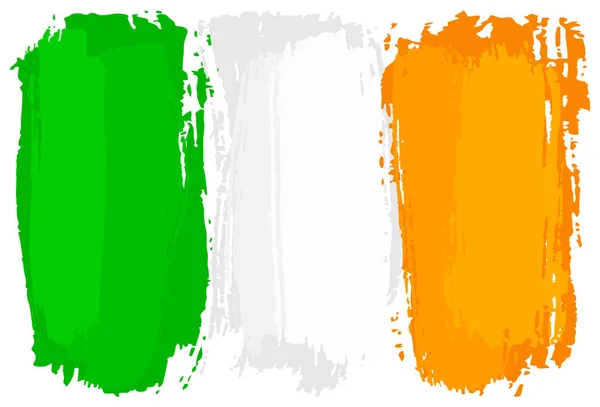Bandera de Irlanda pintada con pinceladas — Vector de stock