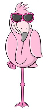 çizgi film flamingo güneş gözlüğü ile