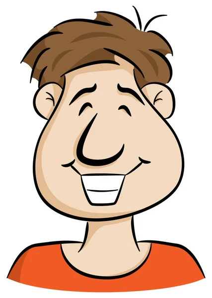 Ritratto di un uomo cartone animato sorridente — Vettoriale Stock