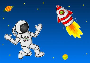 bir yabancı bir uzay gemisi içinde toplantı astronot