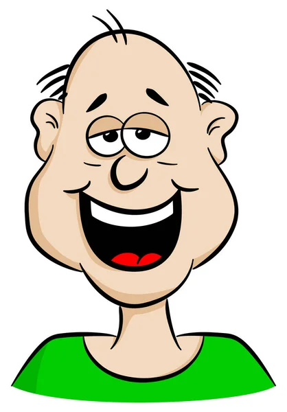 Portret van een man cartoon lachen — Stockvector