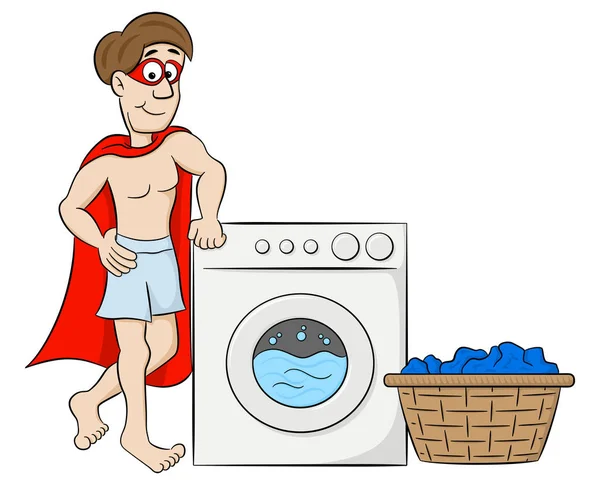 Imágenes: lavar ropa | Ilustración Vectorial Mujer Lavar Ropa — Vector