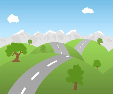 yol ile sorunsuz dağ manzarası