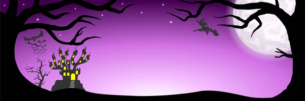 Cadılar Bayramı afiş perili Şato ile — Stok Vektör