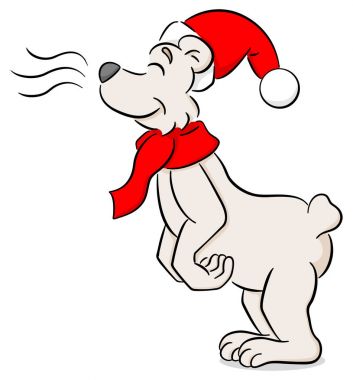 koklama karikatür Noel kutup ayısı