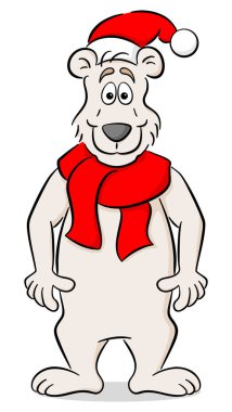 ayakta karikatür Noel kutup ayısı