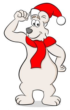 güçlü karikatür Noel kutup ayısı