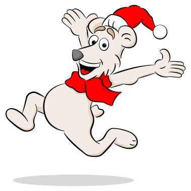 çalışan karikatür Noel kutup ayısı