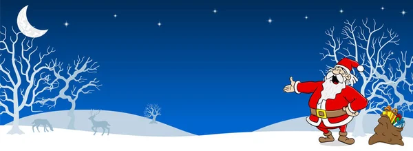 Santa claus v zimní krajině — Stockový vektor