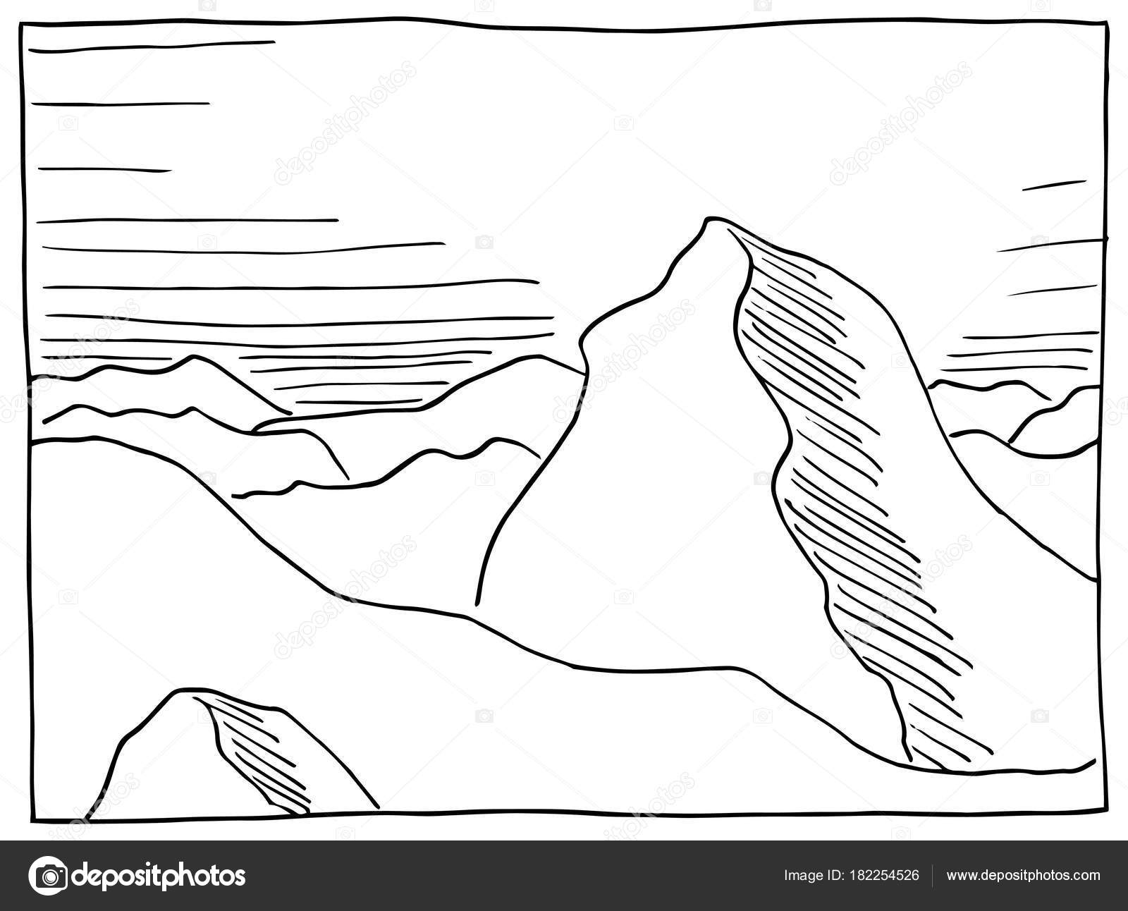 Illustrazione vettoriale di una mano disegnata paesaggio roccia — Vettoriali di antimartina Trova immagini simili