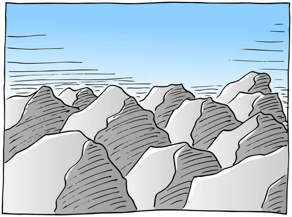 Ręcznie rysowane skały krajobraz — Wektor stockowy