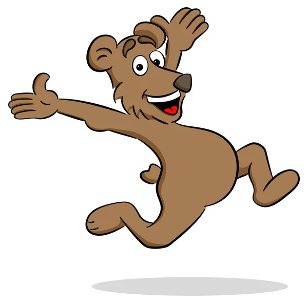 Running cartoon bear — Stock Vector