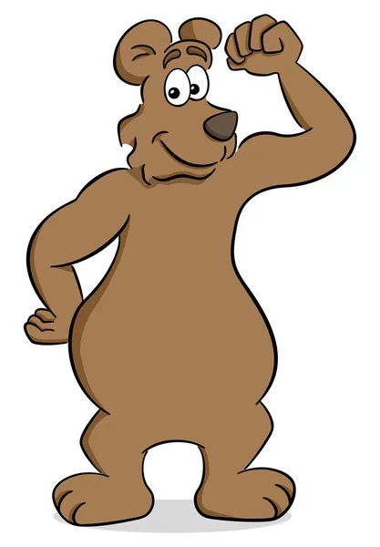 Forte orso cartone animato — Vettoriale Stock