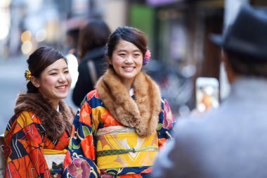 Geyşa Gion, Kyoto, Japonya fotoğraflandı edilmektedir