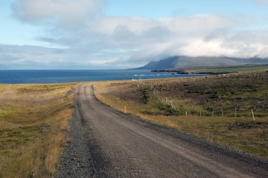 İzlanda'daki kıyı boyunca yol