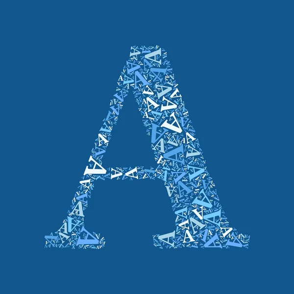 Буква А, состоящая из букв А Пять разных цветов . — стоковый вектор