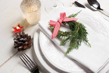 Noel tablo ayarı küçük çelenk ile