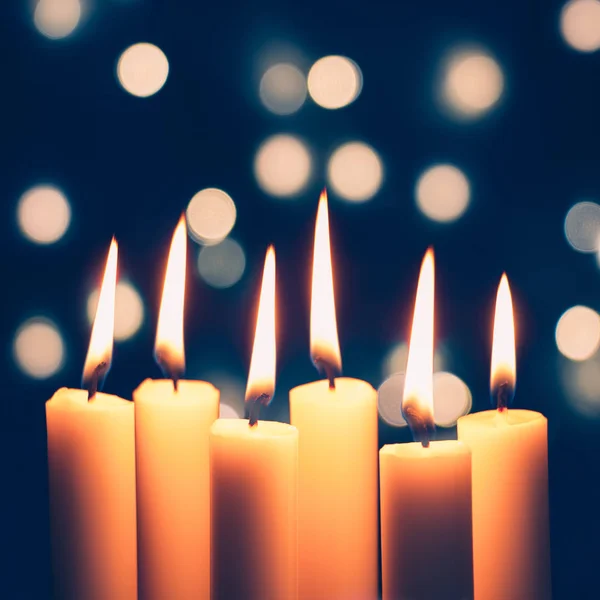 Candele e luci di Natale — Foto Stock