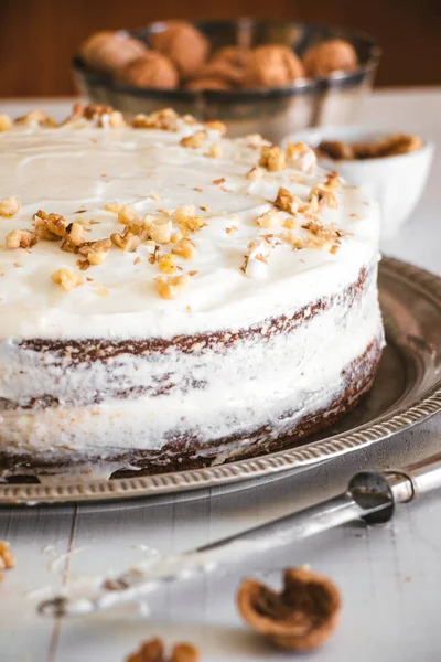 Détail gâteau aux carottes — Photo