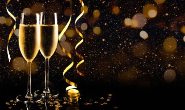 New year celebration with champagne clipart