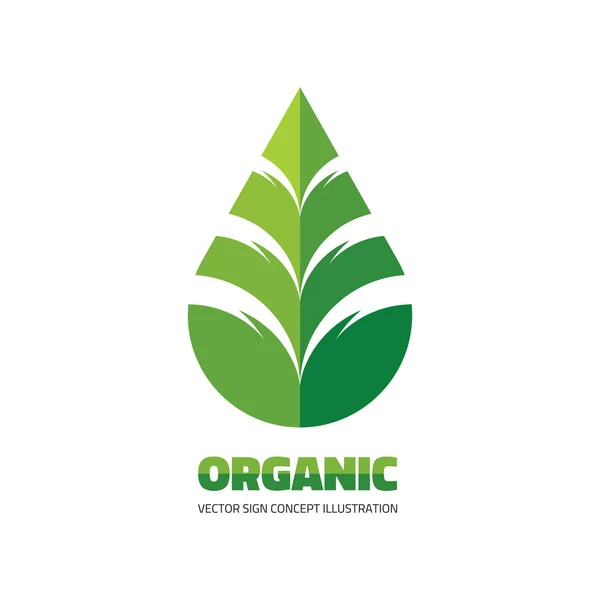 Orgánica - vector logotipo plantilla concepto ilustración. Signo de hoja verde. Símbolo creativo de naturaleza. Elemento de diseño . — Vector de stock