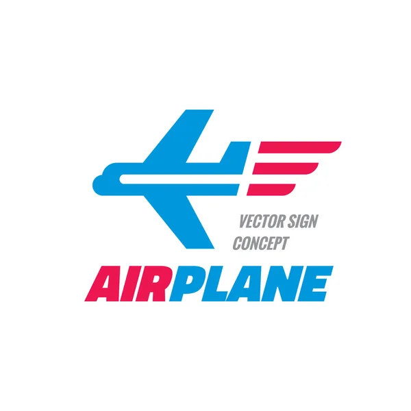 Flygplan-vektor logo mall koncept illustration. Abstrakt grafiskt tecken. Design element. — Stock vektor