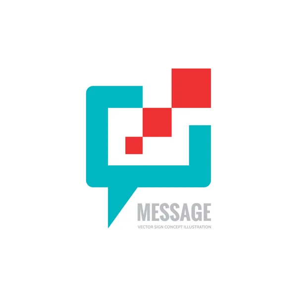 Mensagem - vetor logotipo modelo conceito ilustração. Discurso bolha sinal criativo. Ícone de chat. Elemento de projeto . — Vetor de Stock
