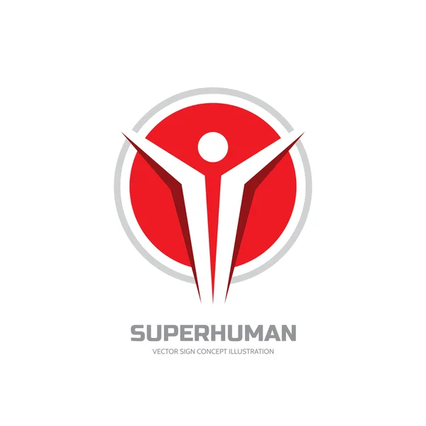 Superhumano - plantilla de logotipo vectorial. Humano estilizado abstracto . — Vector de stock