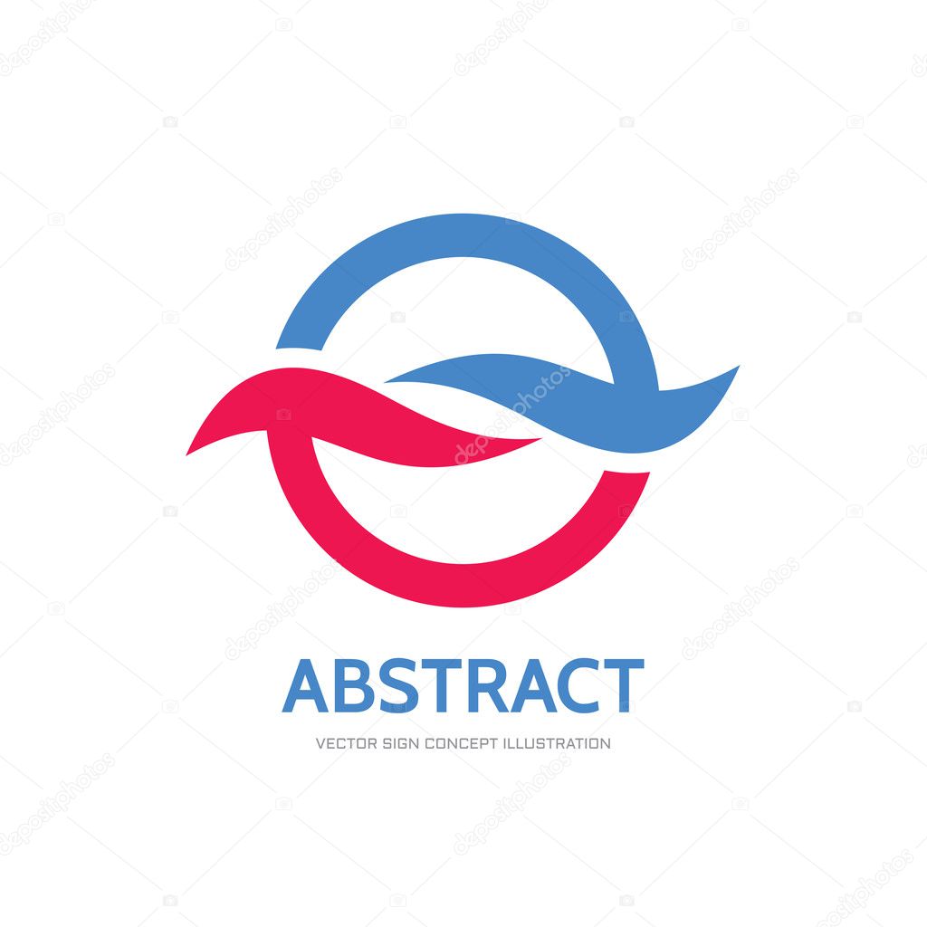 Abstract shapes in circle - vector logo template concept illustration. Geometric creative sign. Design element.