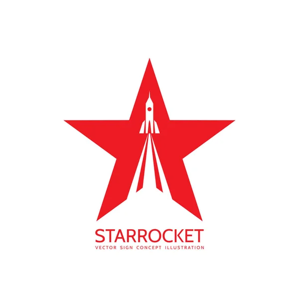 Star rocket - ilustração do conceito de modelo de logotipo vetorial. Nave espacial sinal criativo. Elemento de projeto . —  Vetores de Stock