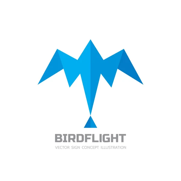 Vogelflug - Vektor-Logo-Vorlage kreative Illustration. Origami-Konzeptschild. Gestaltungselement. — Stockvektor