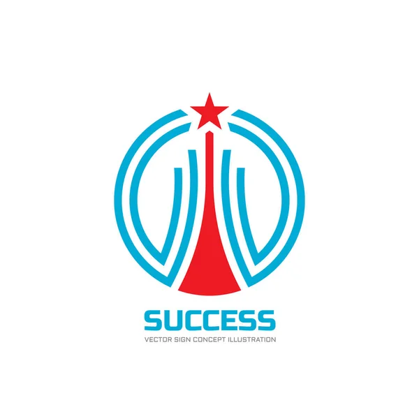 Succes - abstract vector logo. Ontwerpelementen met sterrenbeeld. Ontwikkeling symbool. Groei en start-up concept illustratie. — Stockvector