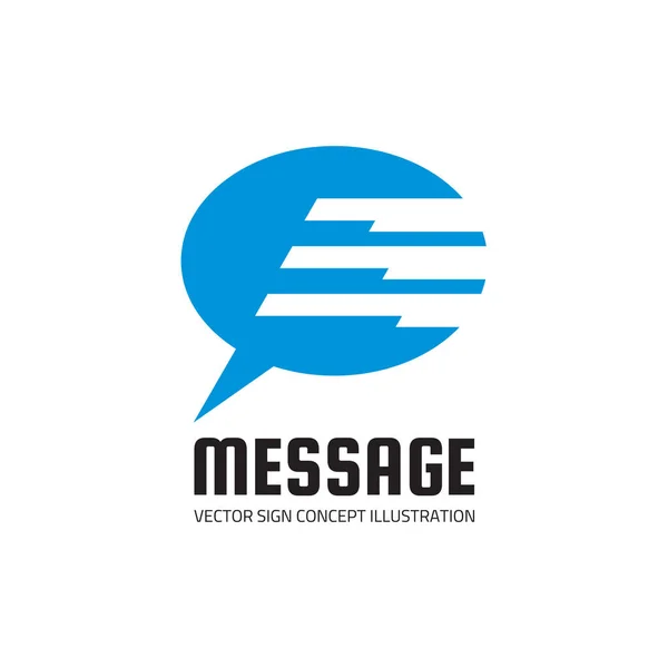 Message - vector logo template concept illustration. Internet chat abstract sign. Speech bubble symbol. Design element. — Stock Vector