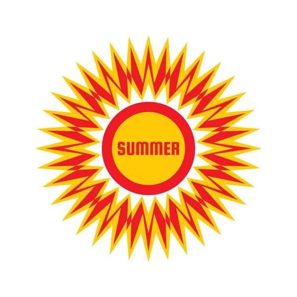 Nyári - vektoros logo sablon koncepció illusztráció. Sunshine ikonra. Nyaralás kreatív jele. Utazási iroda szimbólum. Design elem. — Stock Vector