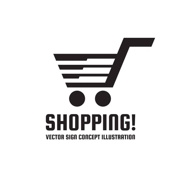 Web shopping - vektor logo mall konceptet illustration. Korgen vagn med pilar skylt. Shop store-ikonen. Designelement. — Stock vektor